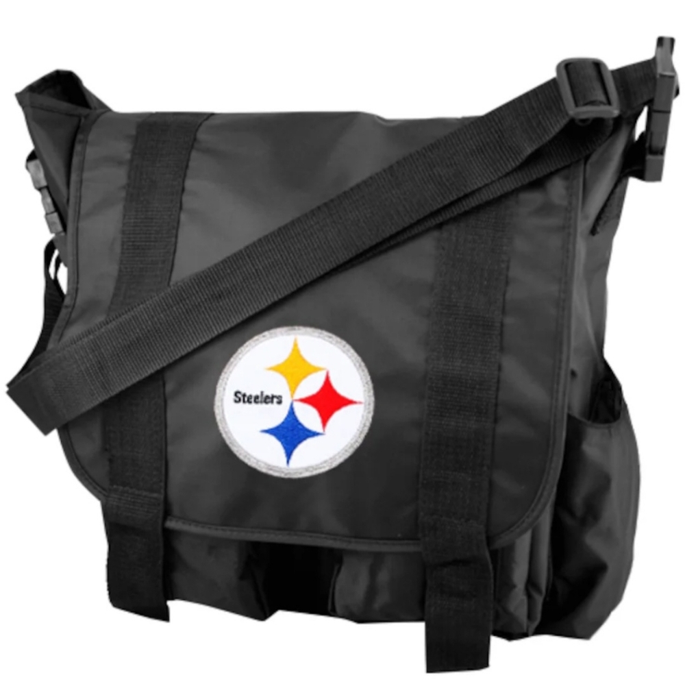 NEW*NFL 🏈 PITTSBURGH STEELERS🖤💛 DIAPER BAG W/CHANGING PAD, WIPE CASE & BOTTLE